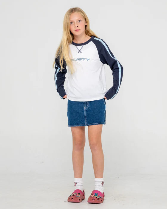 RUSTY WOMENS SPORTY R RAGLAN L/S TEE