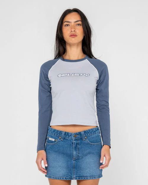 RUSTY WOMENS L/S TIMMY TARGET FITTED TEE