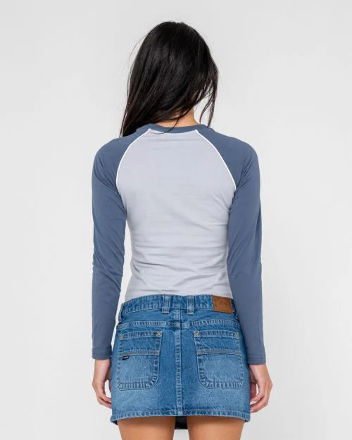 RUSTY WOMENS L/S TIMMY TARGET FITTED TEE