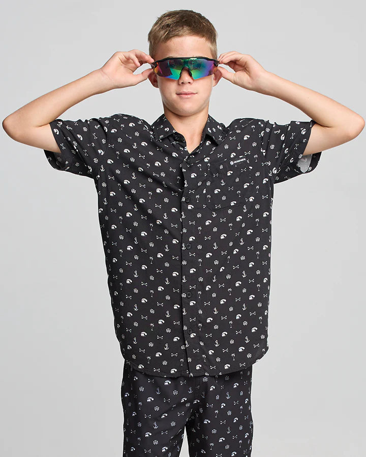 THE MAD HUEYS ANCHOR BONES YOUTH WOVEN SHIRT