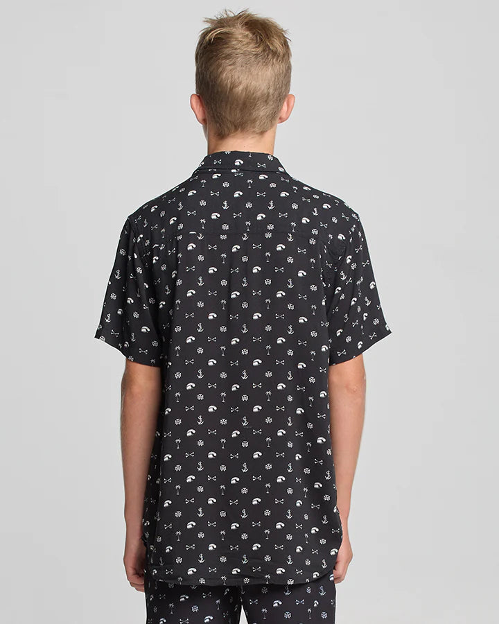 THE MAD HUEYS ANCHOR BONES YOUTH WOVEN SHIRT