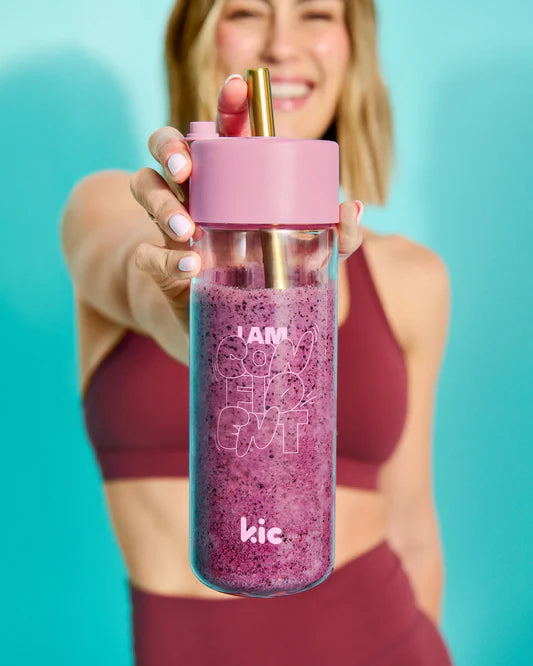 FRANK GREEN ORINGINAL REUSABLE BOTTLE KIC FLAMINGO (CONFIDENT) w JUMBO STRAW LID AND AGITATOR