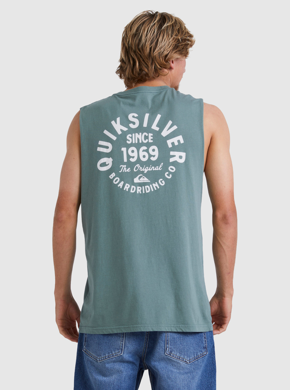 QUICKSILVER CIRCLED SCRIPT MUSCLE SHIRT