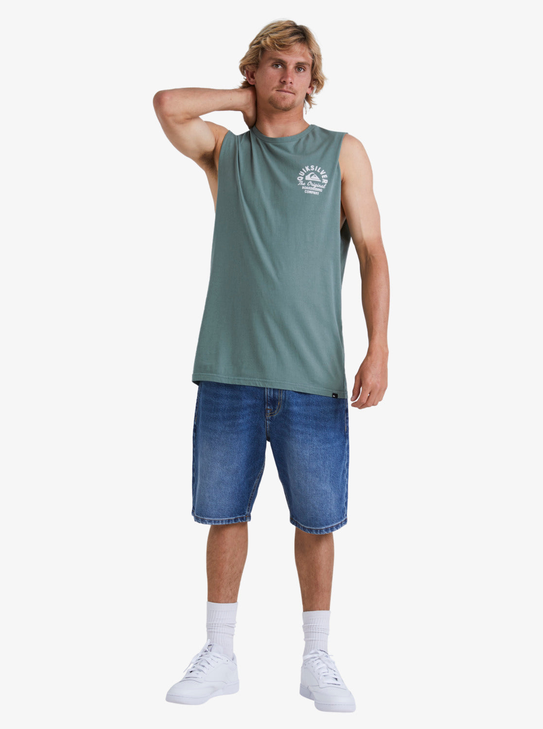 QUICKSILVER CIRCLED SCRIPT MUSCLE SHIRT