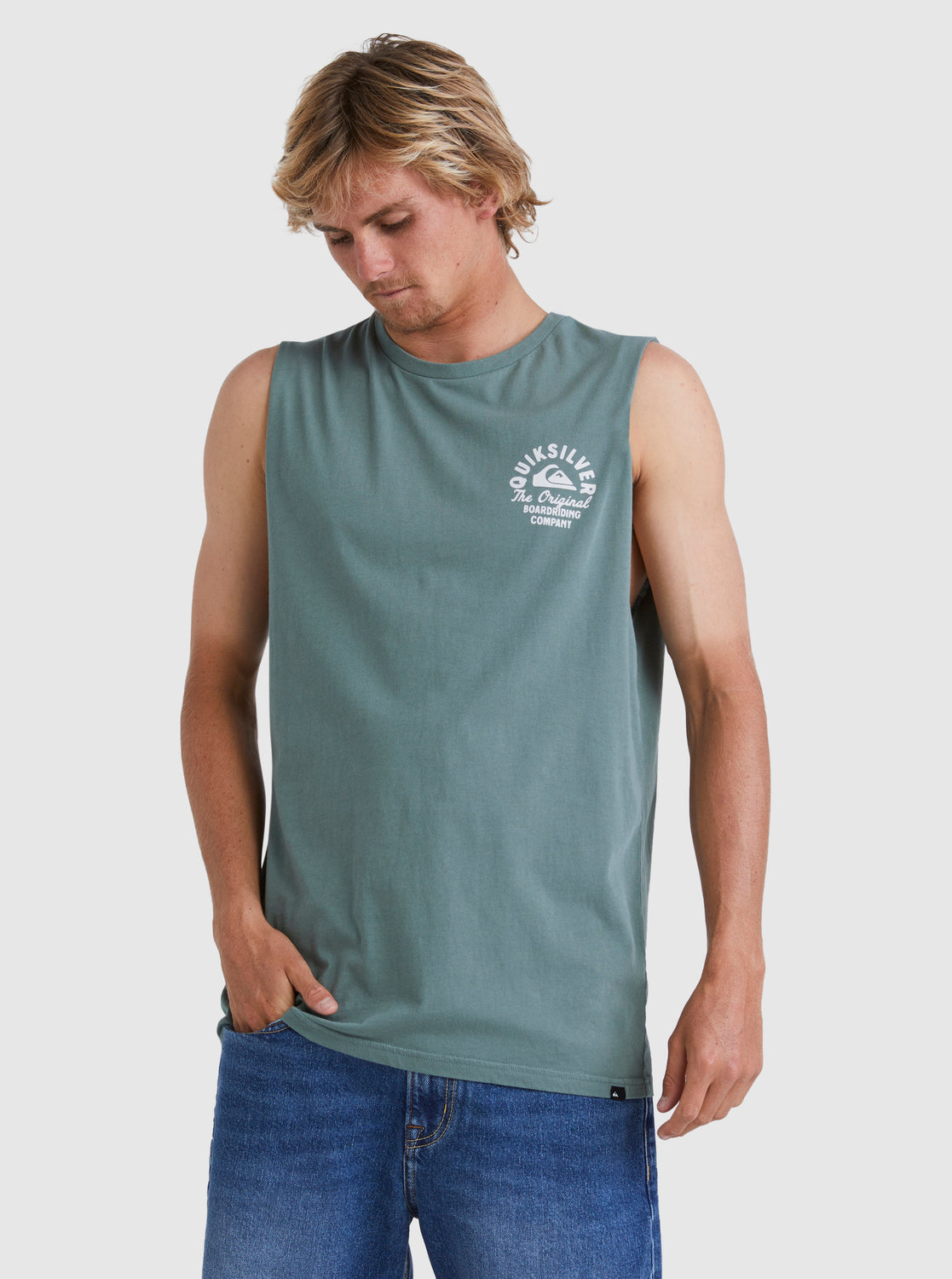 QUICKSILVER CIRCLED SCRIPT MUSCLE SHIRT