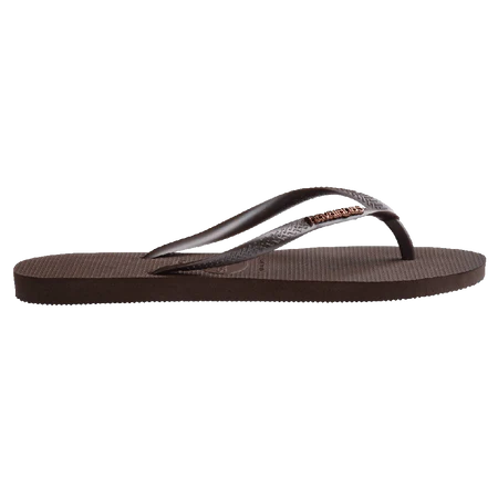 HAVAIANAS SLIM LOGO METALLIC THONGS