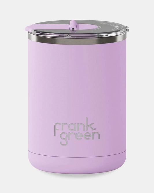 FRANK GREEN CERAMIC COFFEE CUP WITH HINGED SCREW LID