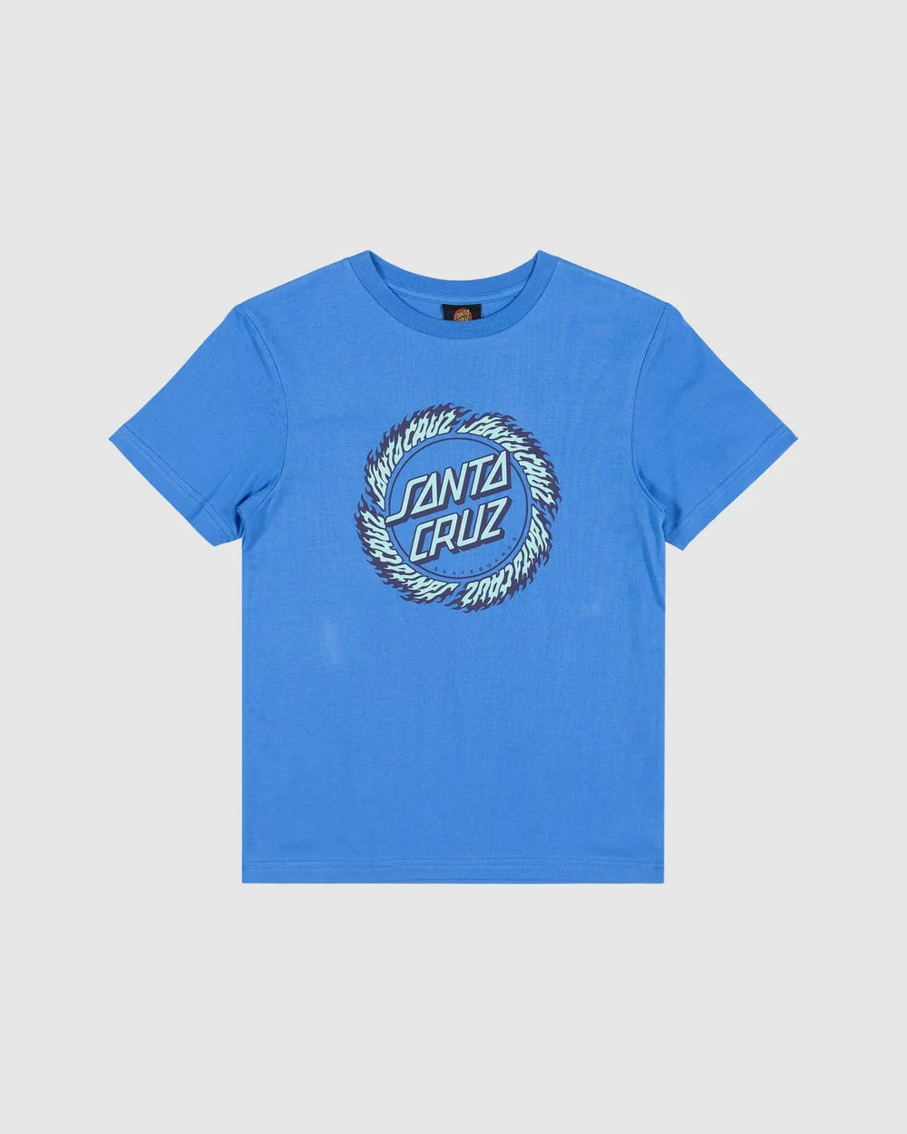 SANTA CRUZ BOYS FLAME RINGED DOT FRONT TEE