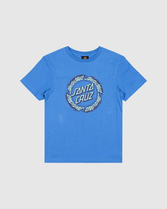 SANTA CRUZ BOYS FLAME RINGED DOT FRONT TEE