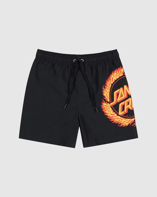 SANTA CRUZ BOYS FLAME RINGED DOT BOARDSHORT
