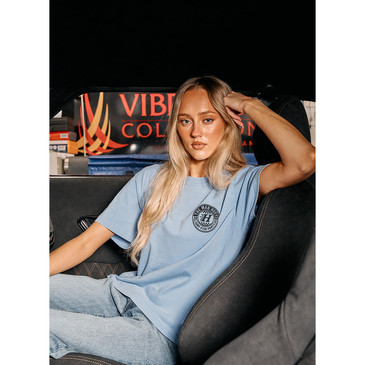 THE MAD HUEYS CHECKER HUEYS WOMENS SS TEE