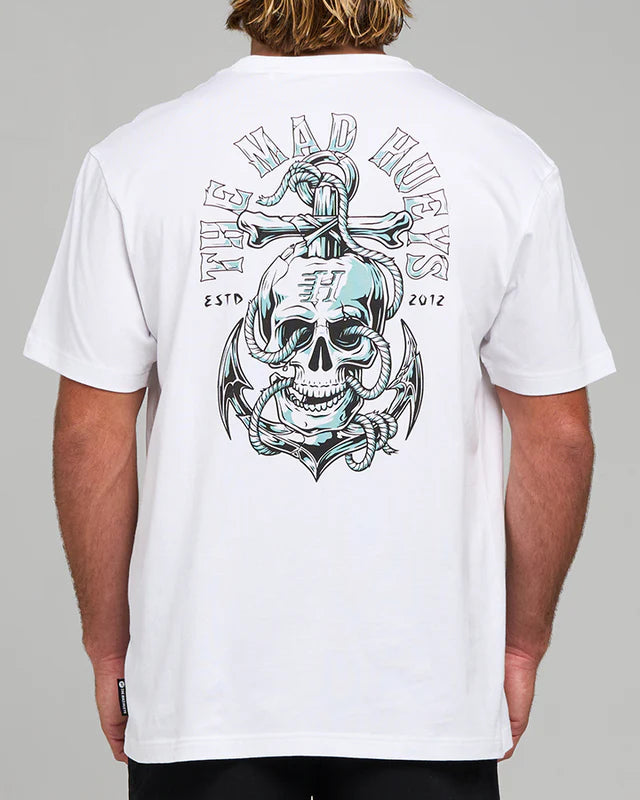 THE MAD HUEYS MENS ROPE SKULL ANCHOR SS TEE