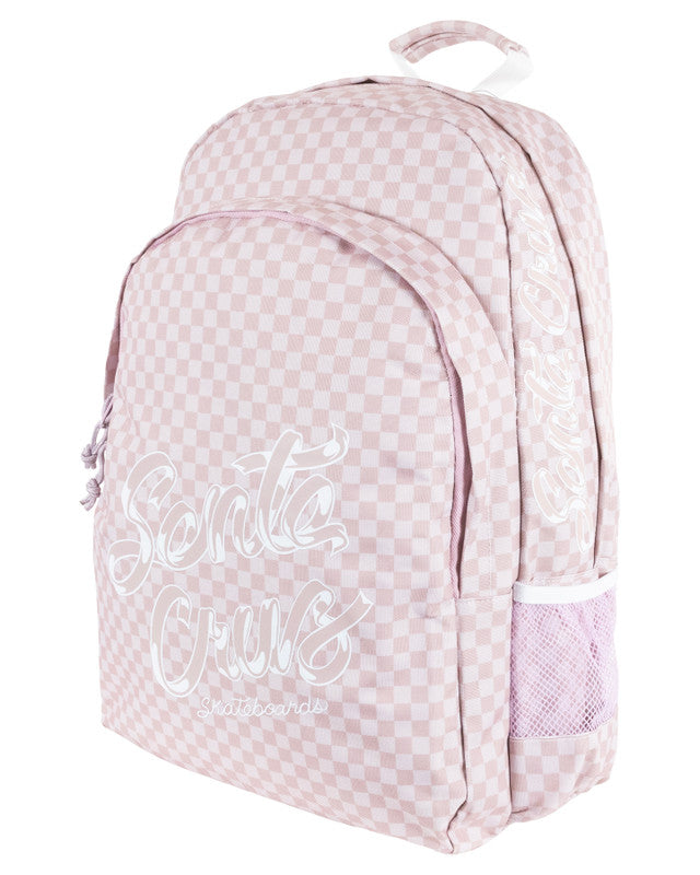 SANTA CRUZ RIBBON SCRIPT CHECKERBOARD BACKPACK