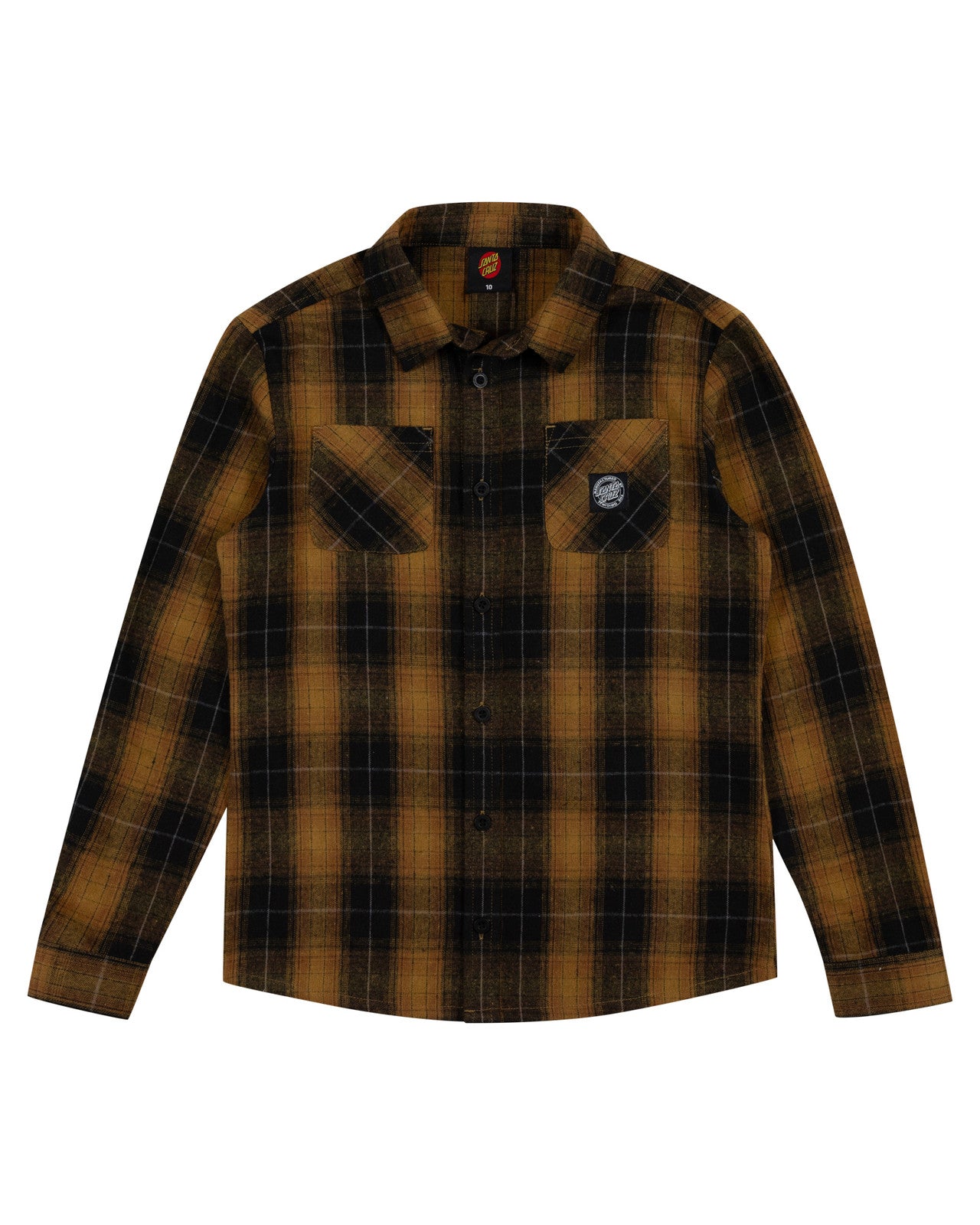 SANTA CRUZ BOYS MFG AXLE PLAID BUTTON UP SHIRT