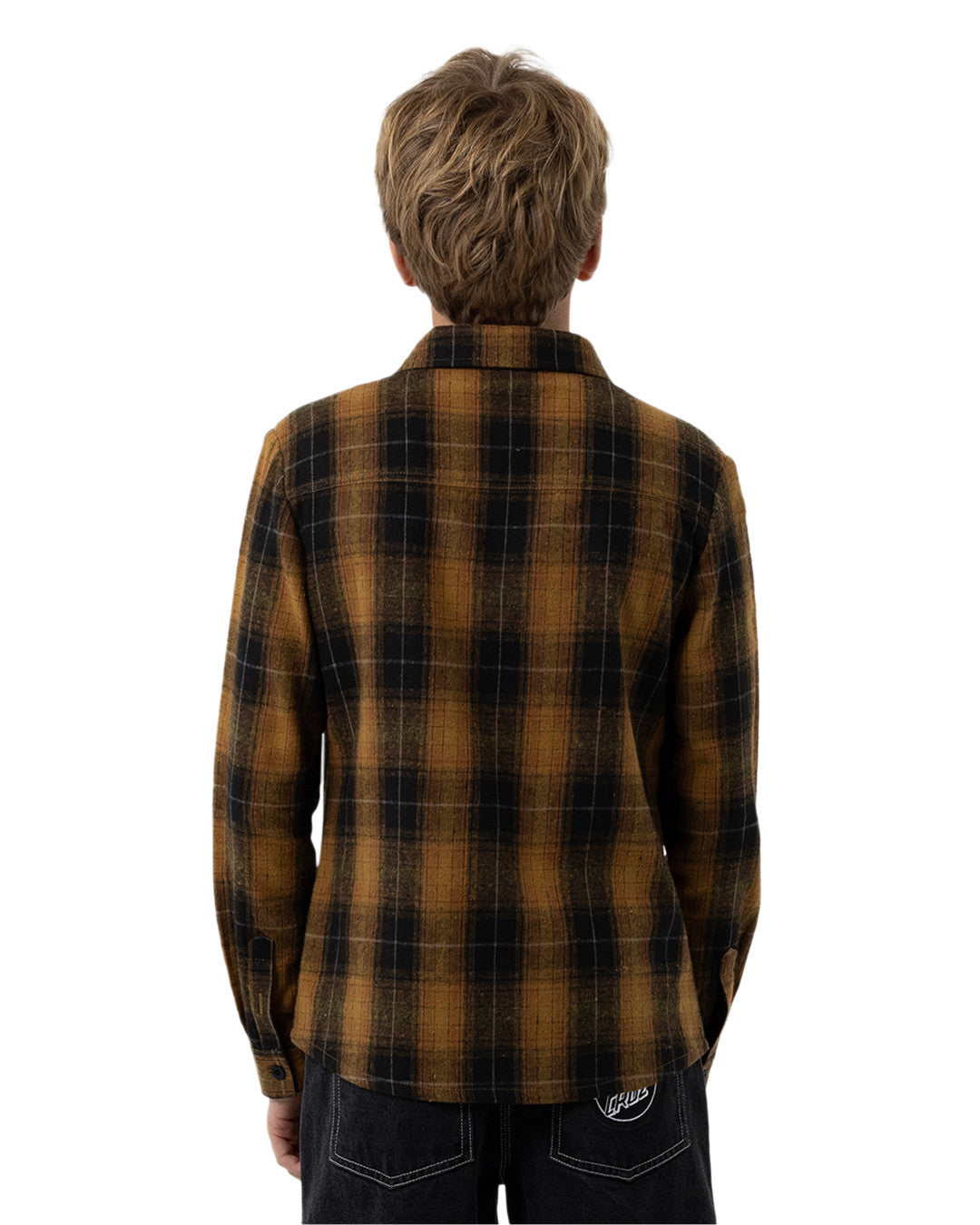SANTA CRUZ BOYS MFG AXLE PLAID BUTTON UP SHIRT